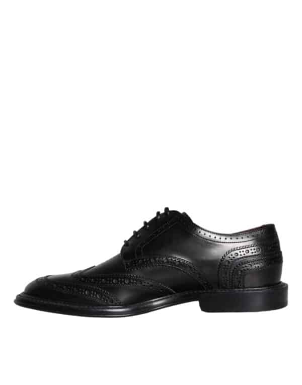 Dolce & Gabbana Black Leather Oxford Wingtip Formal Men Shoes – Image 6