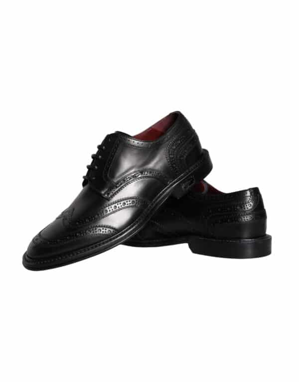 Dolce & Gabbana Black Leather Oxford Wingtip Formal Men Shoes – Image 8