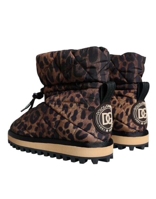 Dolce & Gabbana Brown Leopard Ankle Boots Padded Shoes – Image 4