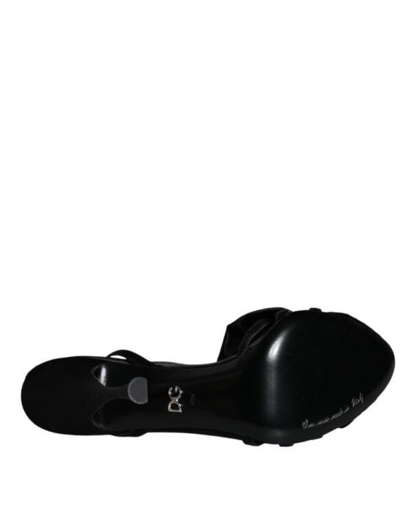 Dolce & Gabbana Black Crystal Ankle Strap Sandals Shoes – Image 6