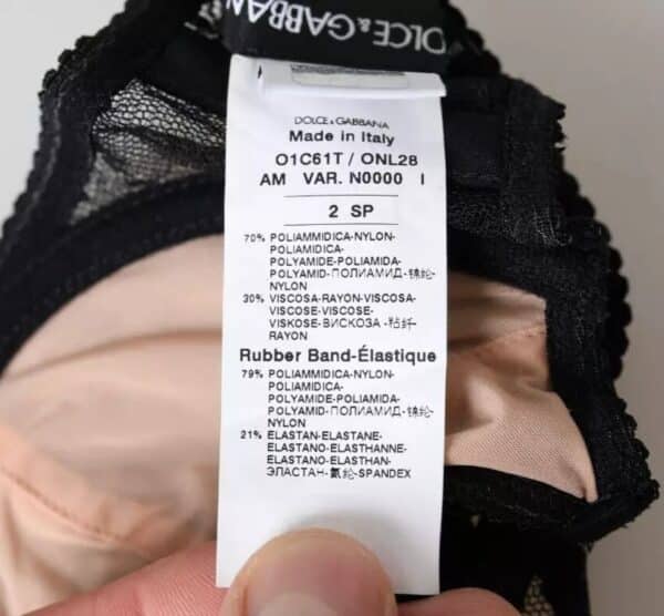 Dolce & Gabbana Black Floral Lace Nylon Balconcino Bra Underwear – Image 5