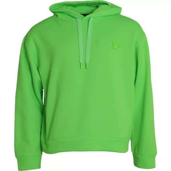 Dolce & Gabbana Green Logo Hooded Pullover Sweatshirt Sweater – Image 3