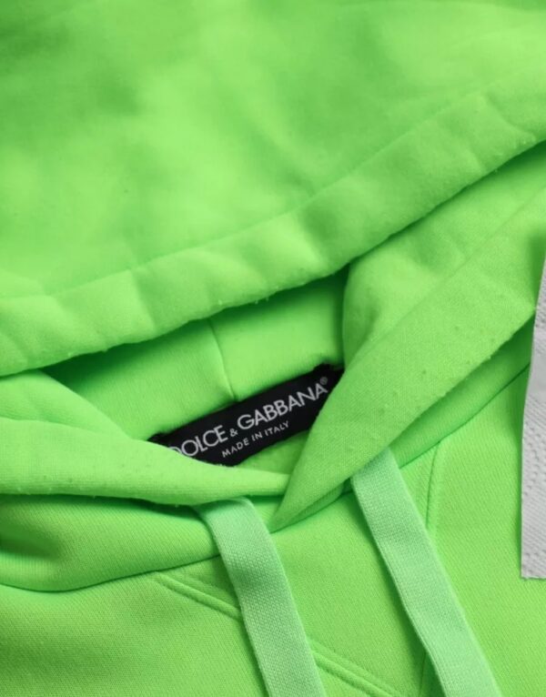 Dolce & Gabbana Green Logo Hooded Pullover Sweatshirt Sweater – Image 6