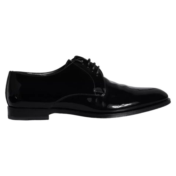 Dolce & Gabbana Black Calfskin Leather Derby Men Dress Shoes – Image 2