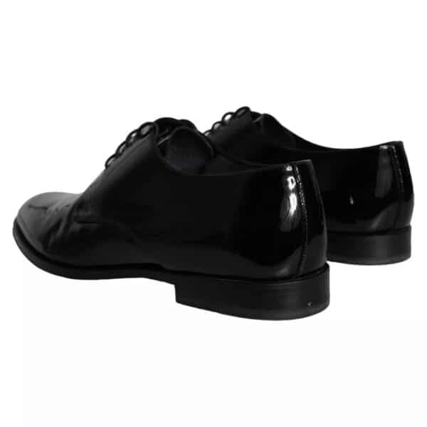 Dolce & Gabbana Black Calfskin Leather Derby Men Dress Shoes – Image 3