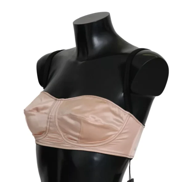 Dolce & Gabbana Black Straps Pink Balconcino Bra – Image 2