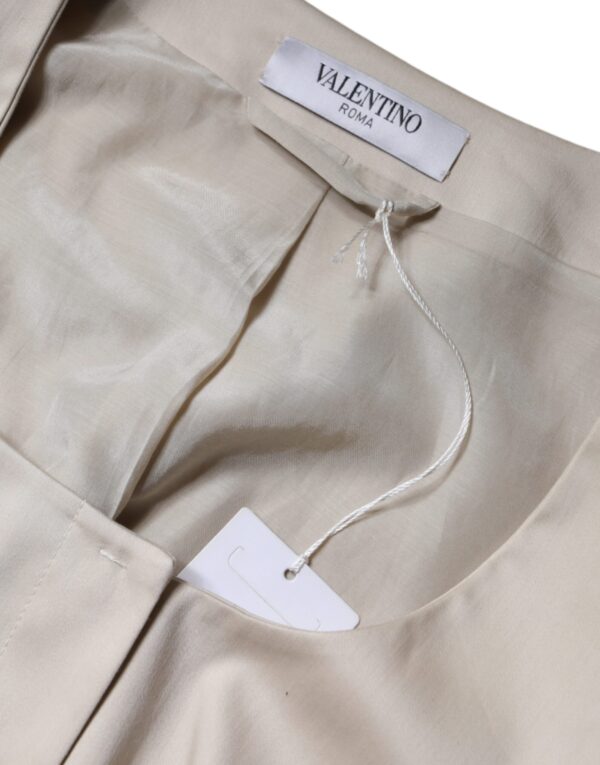 Valentino Beige Cotton Long Sleeves Round Neck Blazer Jacket – Image 6