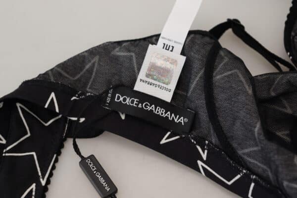 Dolce & Gabbana Black Millennials Star Non Wire Cotton Bra Underwear – Image 7