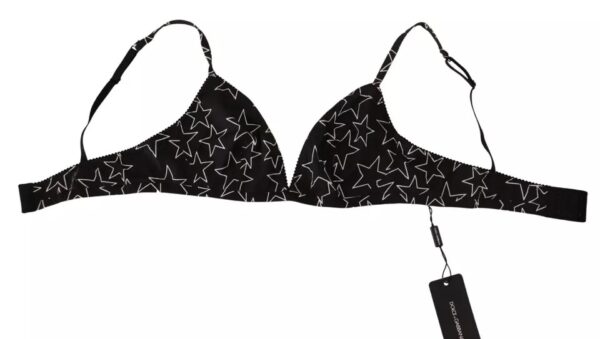 Dolce & Gabbana Black Millennials Star Non Wire Cotton Bra Underwear – Image 5