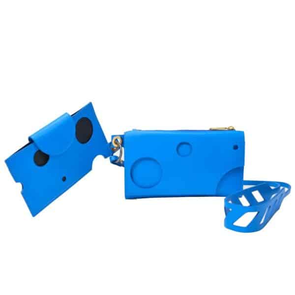 Off-White Blue Leather Shoulder Bag – Image 2