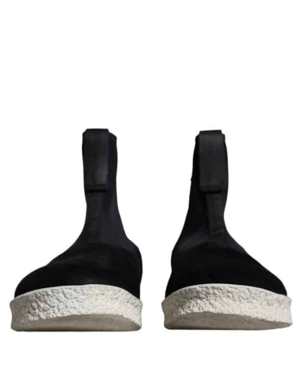 Alexander McQueen Black White Neoprene Takeshi Mid Calf Boots Shoes – Image 2