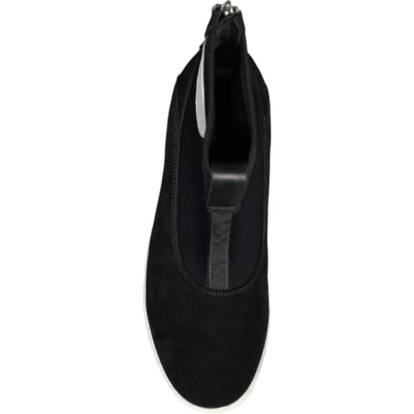 Alexander McQueen Black White Neoprene Takeshi Mid Calf Boots Shoes – Image 6
