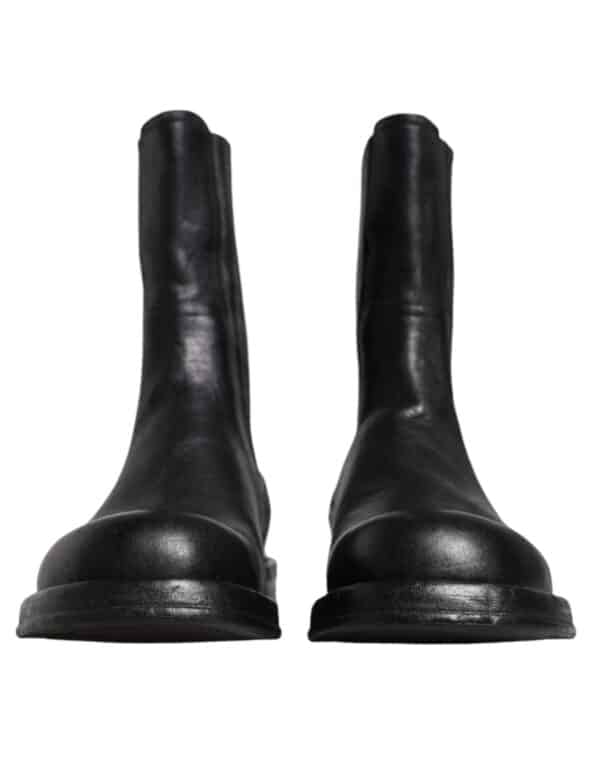 Dolce & Gabbana Black Horse Leather Mid Calf Boots Shoes – Image 2