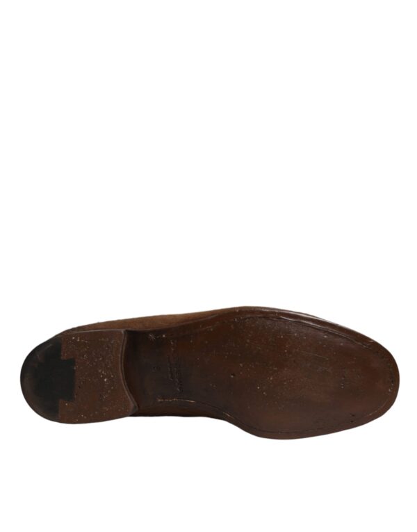 Dolce & Gabbana Brown Calf Hair Leather Loafers Formal Dress Shoes – Image 7