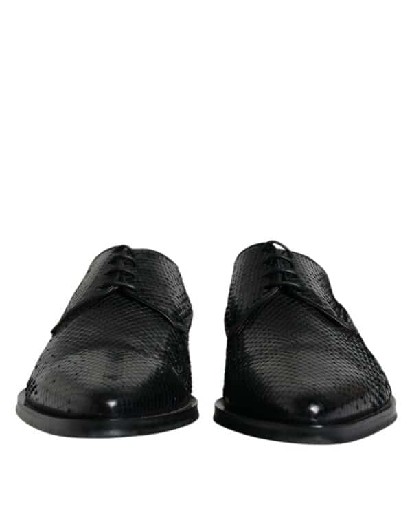 Dolce & Gabbana Black Leather Derby Formal Dress Shoes – Image 2