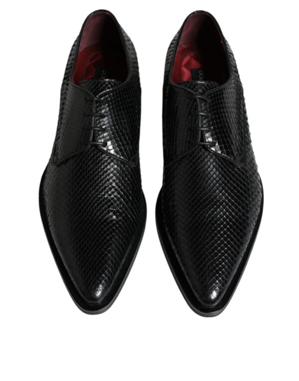 Dolce & Gabbana Black Leather Derby Formal Dress Shoes – Image 3