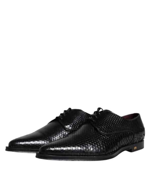 Dolce & Gabbana Black Leather Derby Formal Dress Shoes – Image 4