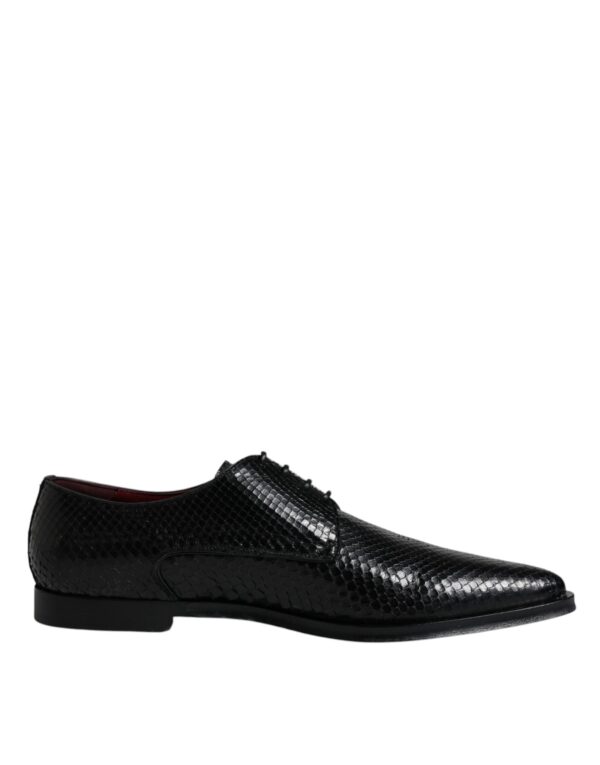 Dolce & Gabbana Black Leather Derby Formal Dress Shoes – Image 7