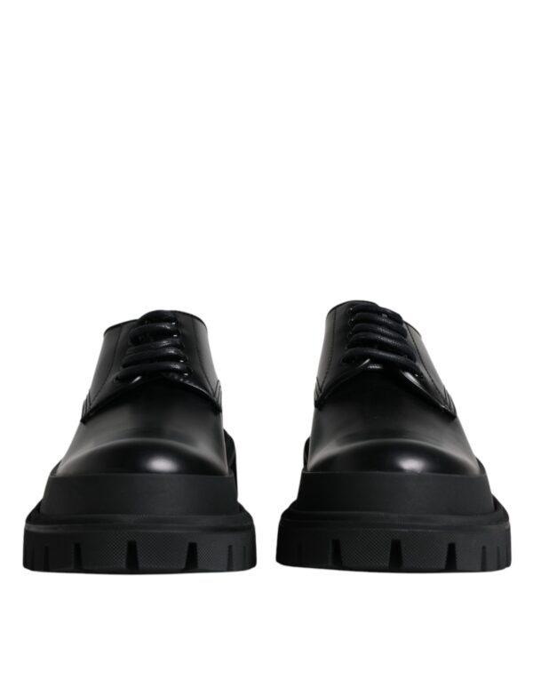 Dolce & Gabbana Black Leather Lace Up Trekking Dress Shoes – Image 2