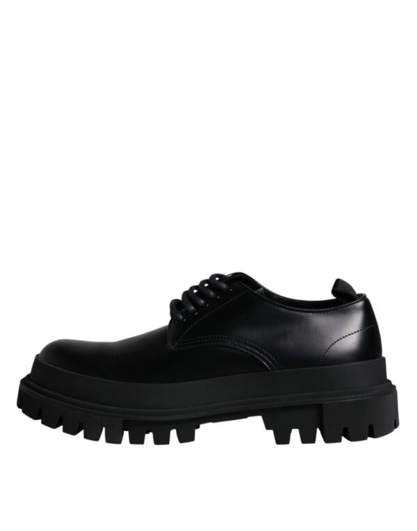 Dolce & Gabbana Black Leather Lace Up Trekking Dress Shoes – Image 6