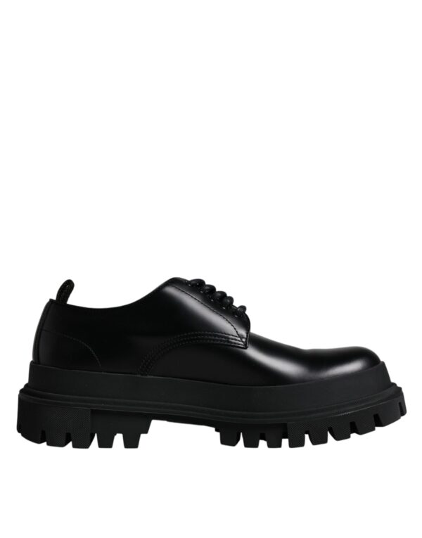 Dolce & Gabbana Black Leather Lace Up Trekking Dress Shoes – Image 7
