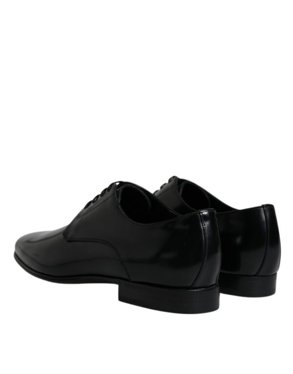 Dolce & Gabbana Black Leather Lace Up Men Derby Formal Shoes – Image 5