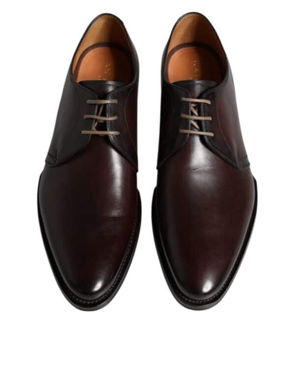 Dolce & Gabbana Black Leather Lace Up Men Derby Formal Shoes – Image 3