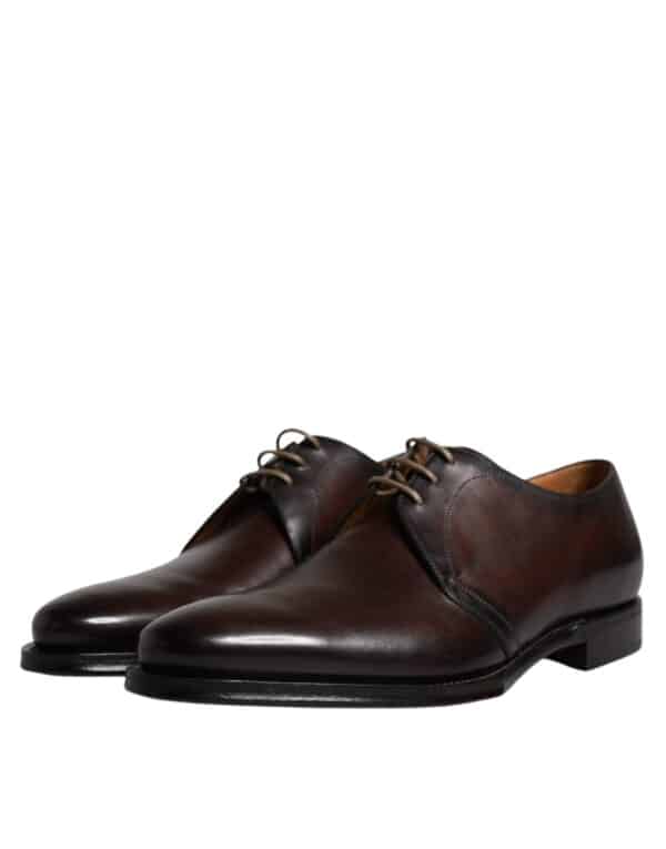 Dolce & Gabbana Black Leather Lace Up Men Derby Formal Shoes – Image 4