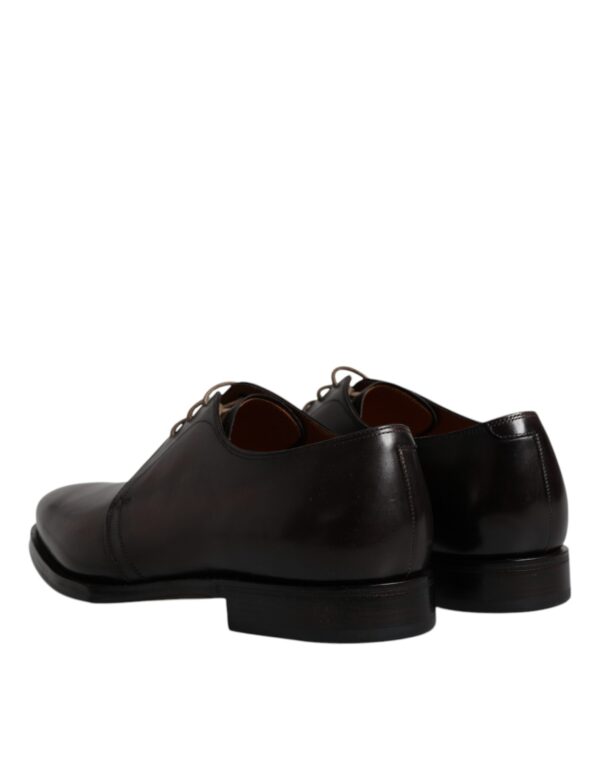 Dolce & Gabbana Black Leather Lace Up Men Derby Formal Shoes – Image 5