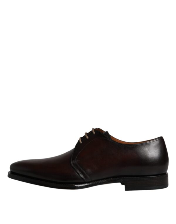 Dolce & Gabbana Black Leather Lace Up Men Derby Formal Shoes – Image 6