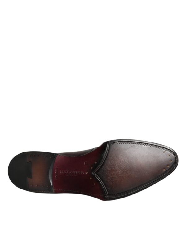Dolce & Gabbana Black Leather Lace Up Men Derby Formal Shoes – Image 8