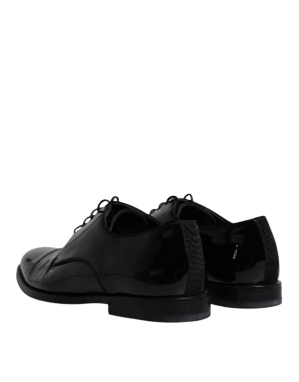 Dolce & Gabbana Black Leather Lace Up Men Derby Formal Shoes – Image 5