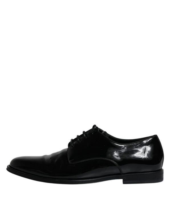 Dolce & Gabbana Black Leather Lace Up Men Derby Formal Shoes – Image 6