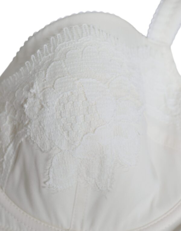 Dolce & Gabbana White Silk Stretch Panty Balconette Bra Underwear – Image 3