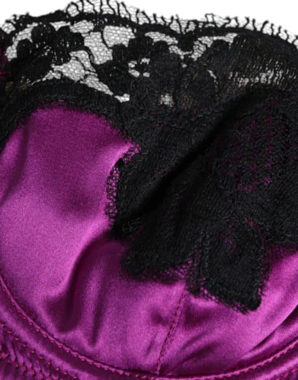 Dolce & Gabbana Purple Silk Underwired Balconette Bra Underwear – Image 3