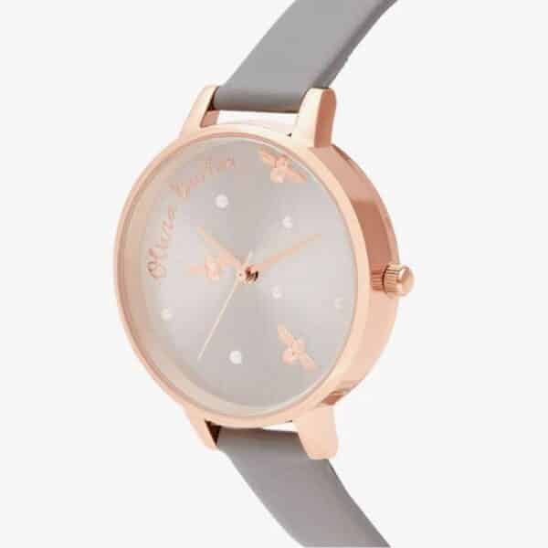Olivia Burton Gray Artificial Leather Watch – Image 2