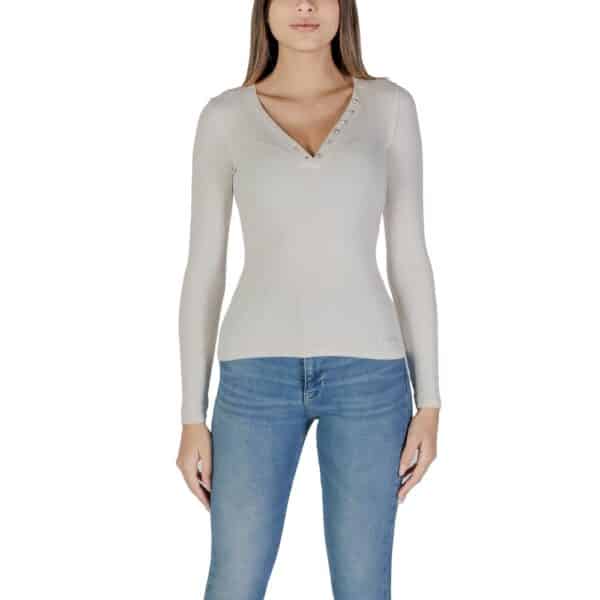 Guess Cream Viscose Long Sleeve