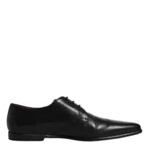 Dolce & Gabbana Black Leather Lace Up Men Derby Formal Shoes