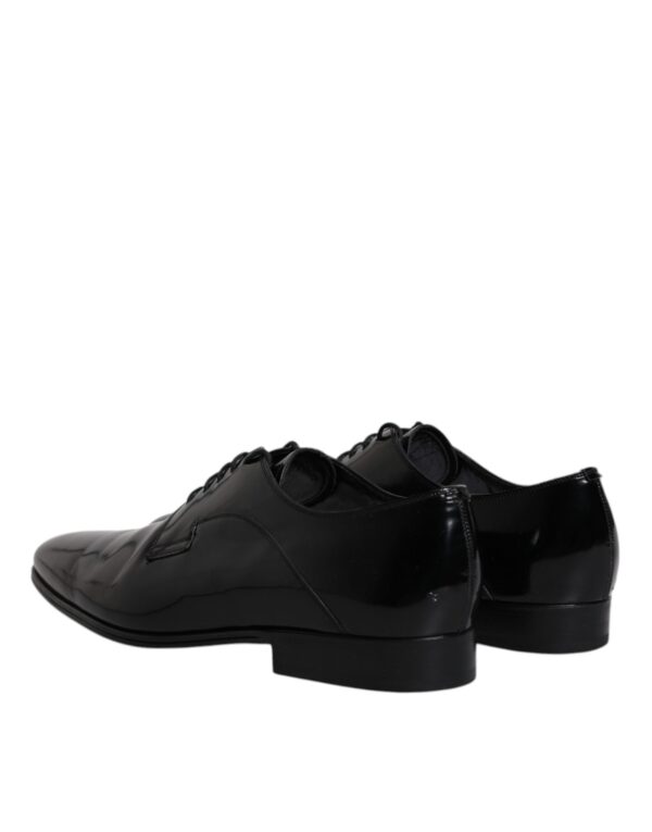 Dolce & Gabbana Black Leather Lace Up Derby Formal Shoes – Image 5