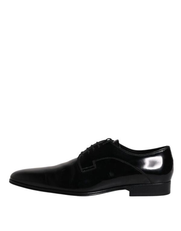 Dolce & Gabbana Black Leather Lace Up Derby Formal Shoes – Image 6