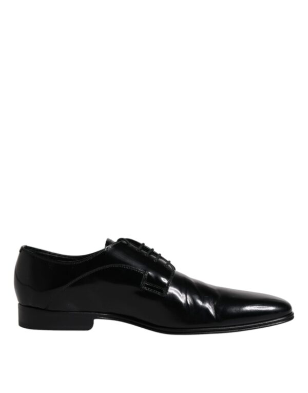 Dolce & Gabbana Black Leather Lace Up Derby Formal Shoes – Image 7