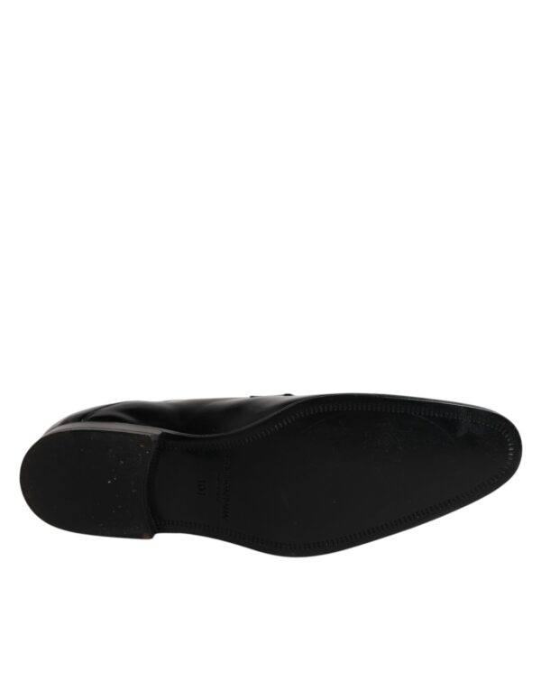Dolce & Gabbana Black Leather Lace Up Derby Formal Shoes – Image 8