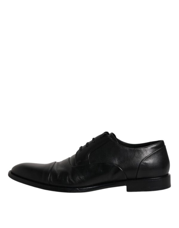 Dolce & Gabbana Black Leather Lace Up Men Derby Formal Shoes – Image 6