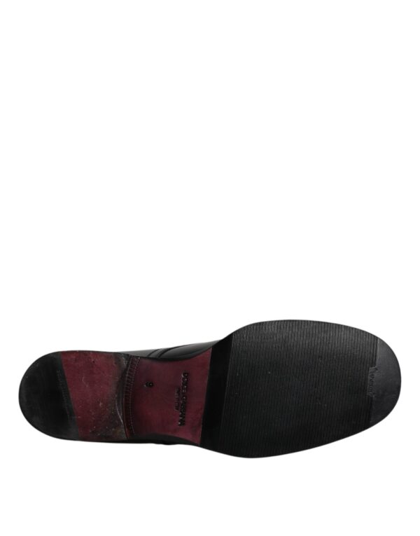 Dolce & Gabbana Black Leather Lace Up Men Derby Formal Shoes – Image 8