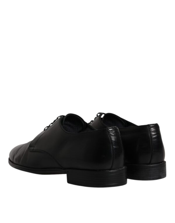 Dolce & Gabbana Black Leather Lace Up Men Derby Formal Shoes – Image 5