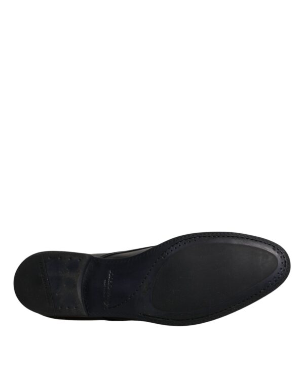 Dolce & Gabbana Black Leather Lace Up Men Derby Formal Shoes – Image 8