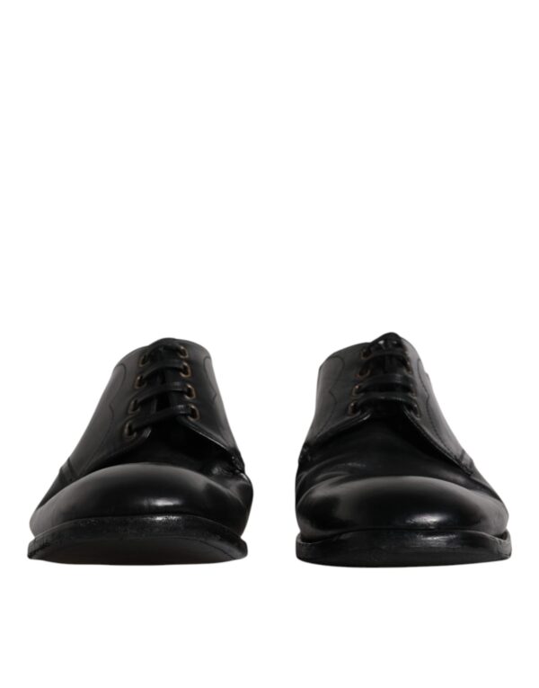 Dolce & Gabbana Black Leather Derby Formal Men Dress Shoes – Image 2