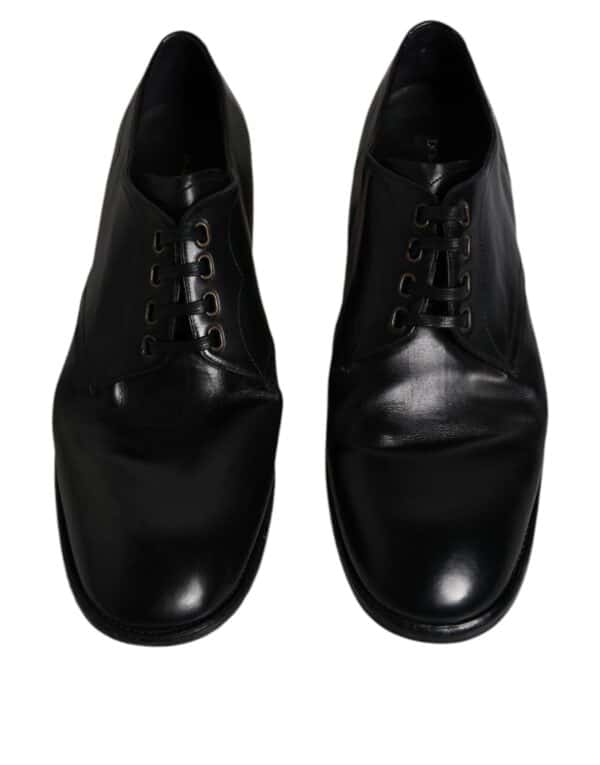 Dolce & Gabbana Black Leather Derby Formal Men Dress Shoes – Image 3