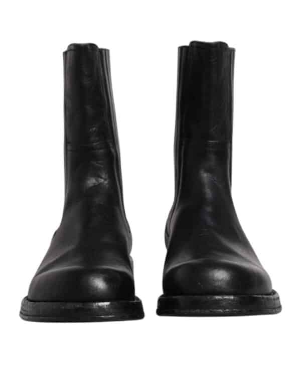 Dolce & Gabbana Black Horse Leather Mid Calf Boots Shoes – Image 2