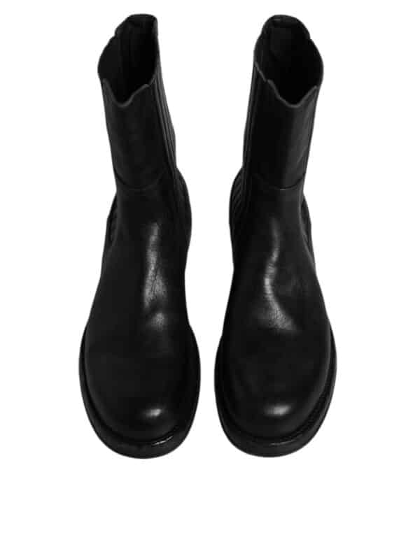 Dolce & Gabbana Black Horse Leather Mid Calf Boots Shoes – Image 3